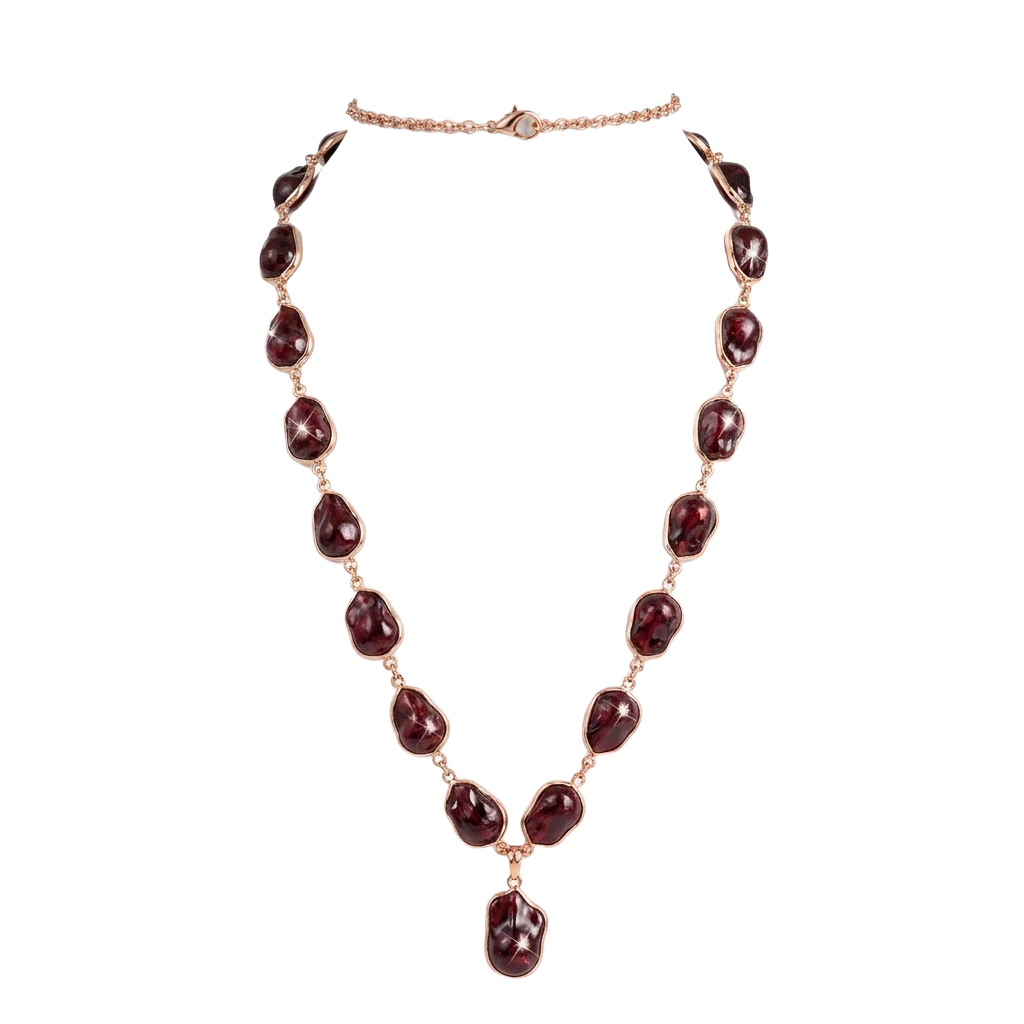 Deep Garnet Red baroque crystal necklace